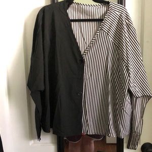 NWOT BLACK AND WHITE BLOUSE